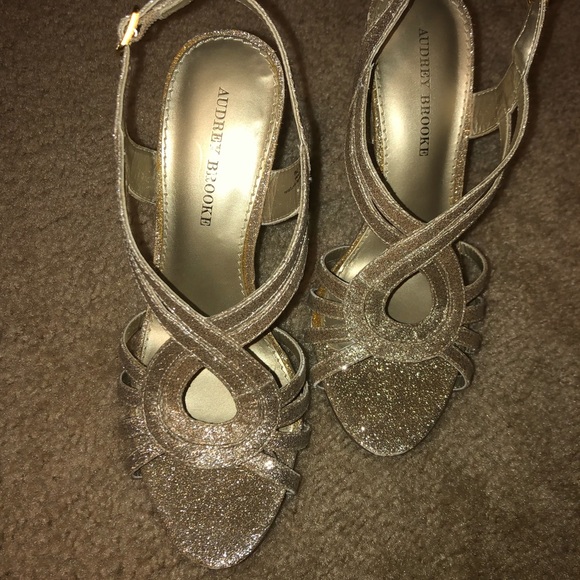 Gold Sparkly & Strappy Heels - Picture 2 of 2